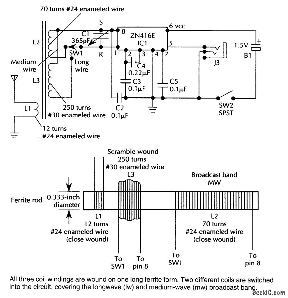 2波段收音机电路