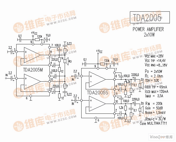 TDA2005 音响IC电路