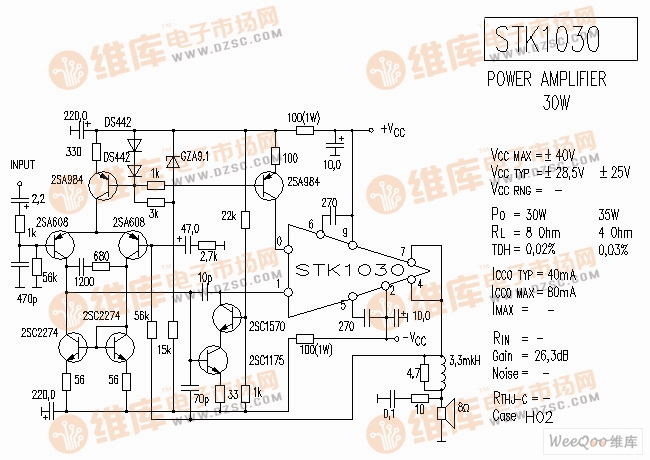 STK1030 音响IC电路图