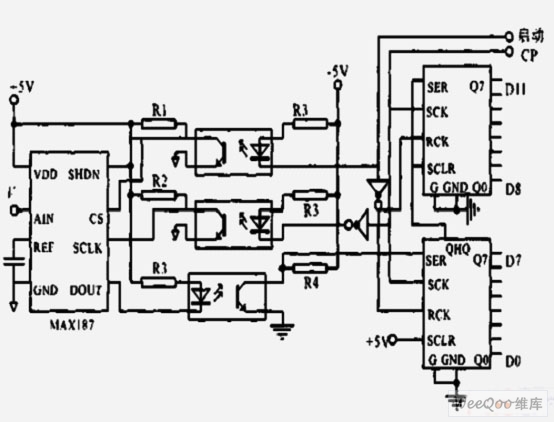 远距离传输串行AD转换电路图