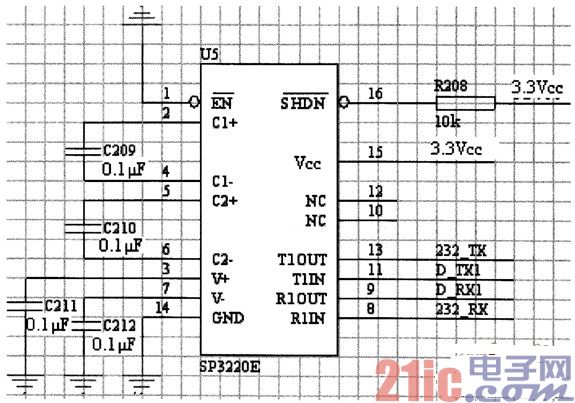 单片机串口通信电路图