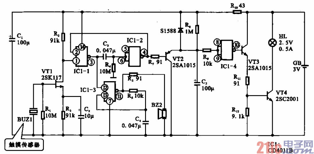 自动门检测控制电路
